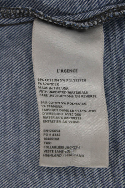 L'Agence Women Light Blue Button Jacket Size XS
