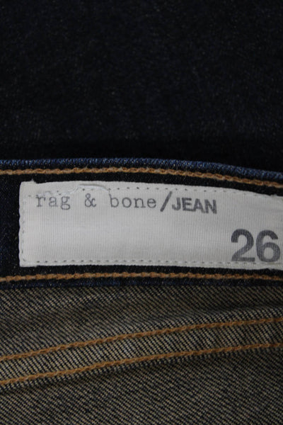Rag & Bone Womens Skinny Dark Blue Jeans Mid Rise Size 26