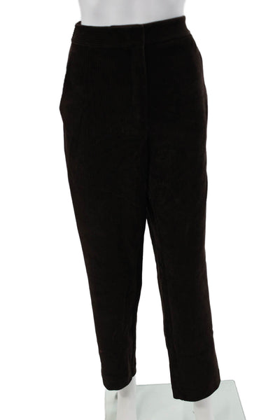 Max Mara Womens Cropped Dress Pants Brown Zip Size M