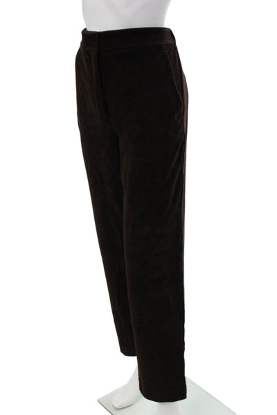 Max Mara Womens Cropped Dress Pants Brown Zip Size M