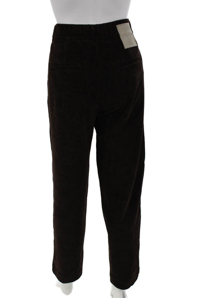 Max Mara Womens Cropped Dress Pants Brown Zip Size M