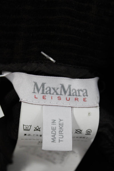 Max Mara Womens Cropped Dress Pants Brown Zip Size M
