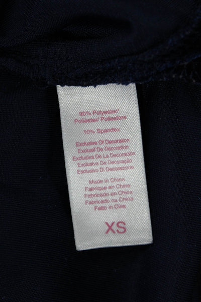 Oscar de la Renta Women Tunic Blouse Dark Blue Long Sleeve Size XS