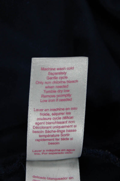 Oscar de la Renta Women Tunic Blouse Dark Blue Long Sleeve Size XS