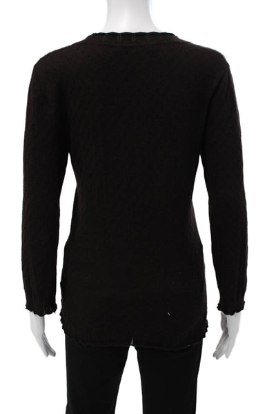 Carolina Herrera Unisex Black V Neck Cashmere Silk Pullover Size M