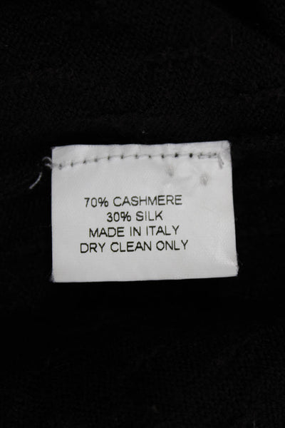 Carolina Herrera Unisex Black V Neck Cashmere Silk Pullover Size M