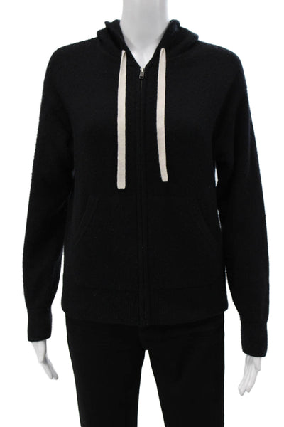 Naked Cashmere Women Full-zip 100% Cashmere Hoodie Black Drawstring Size XS
