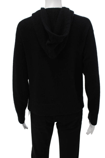 Naked Cashmere Women Full-zip 100% Cashmere Hoodie Black Drawstring Size XS