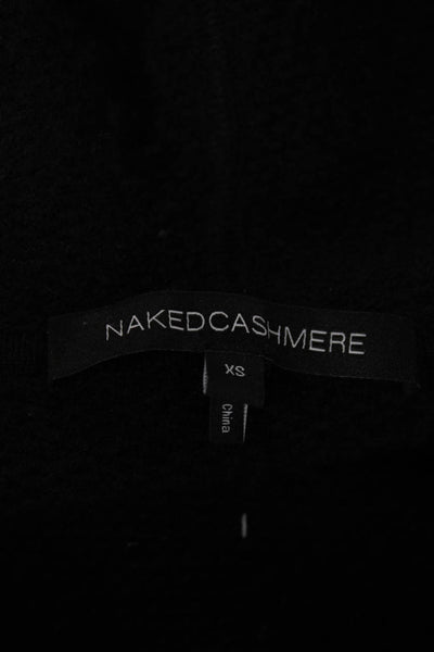 Naked Cashmere Women Full-zip 100% Cashmere Hoodie Black Drawstring Size XS