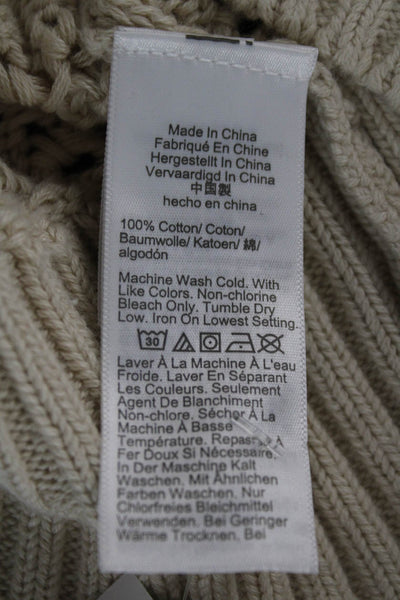 J Crew Unisex Pullover Sweater Beige Cotton Crewneck Long Sleeve Size XS