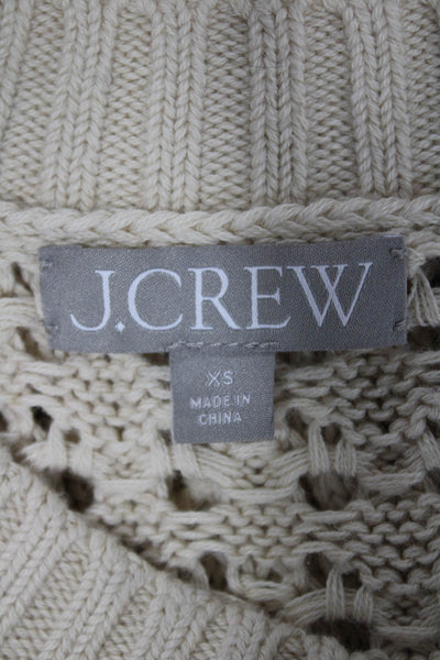 J Crew Unisex Pullover Sweater Beige Cotton Crewneck Long Sleeve Size XS