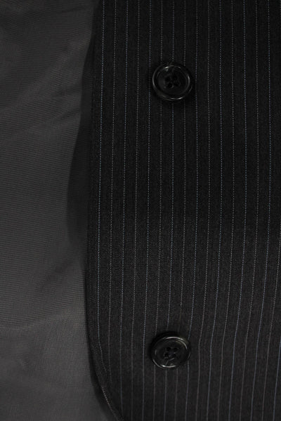 Michael Michael Kors Mens Suit Jacket Dark Gray Wool Striped Button Size 44
