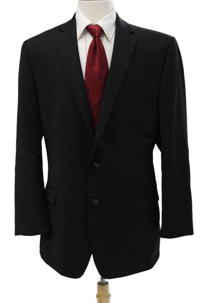 Calvin Klein Mens Black 100% Wool Suit Jacket Button Size 42