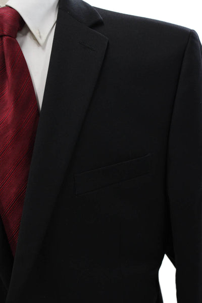 Calvin Klein Mens Black 100% Wool Suit Jacket Button Size 42