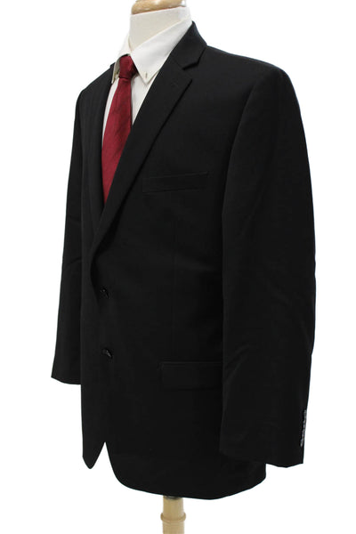 Calvin Klein Mens Black 100% Wool Suit Jacket Button Size 42