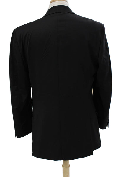 Calvin Klein Mens Black 100% Wool Suit Jacket Button Size 42