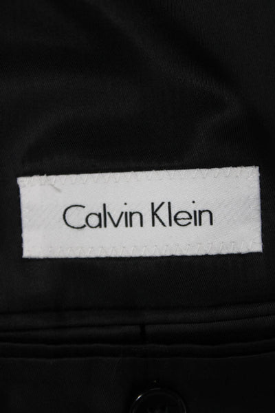 Calvin Klein Mens Black 100% Wool Suit Jacket Button Size 42
