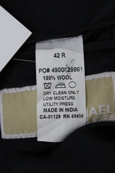 Michael Michael Kors Men Dark Blue Wool Blazer Button Collared Size 42