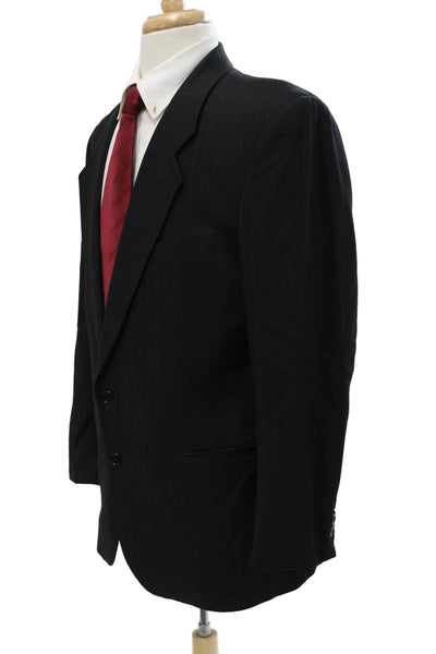 Mani By Giorgio Armani Mens Black Collared Suit Jacket Button Classic Size 40