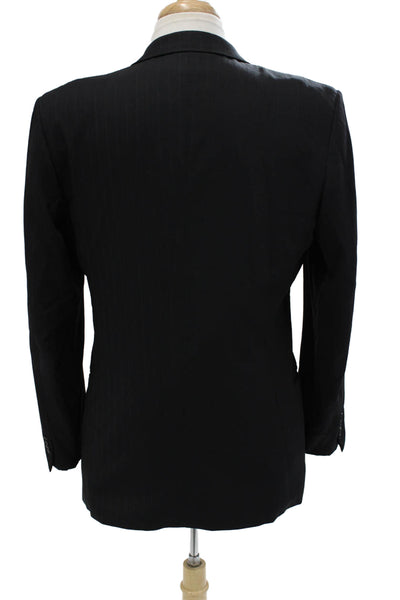 Mani By Giorgio Armani Mens Black Collared Suit Jacket Button Classic Size 40