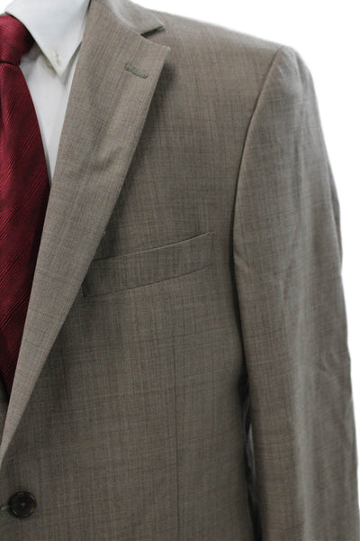 Hart Schaffner Marx Mens 2 Piece Suit Jacket Brown Collared Button Size 42