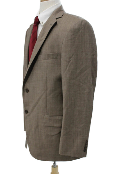 Hart Schaffner Marx Mens 2 Piece Suit Jacket Brown Collared Button Size 42