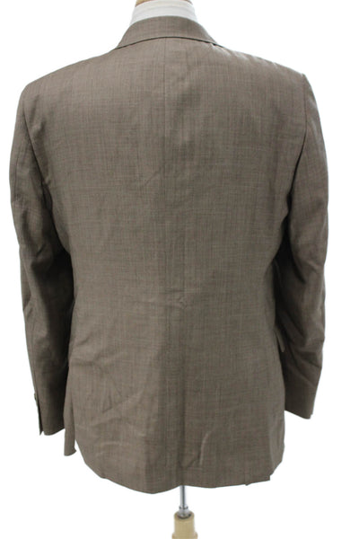 Hart Schaffner Marx Mens 2 Piece Suit Jacket Brown Collared Button Size 42