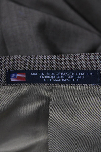 Hart Schaffner Marx Mens 2 Piece Suit Jacket Brown Collared Button Size 42