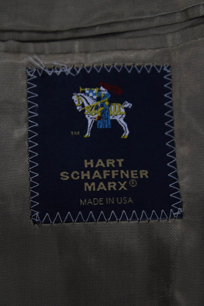 Hart Schaffner Marx Mens 2 Piece Suit Jacket Brown Collared Button Size 42