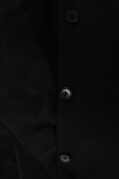 Austin Reed Mens Classic Striped Black Suit Jacket Button Long Sleeve Size 42