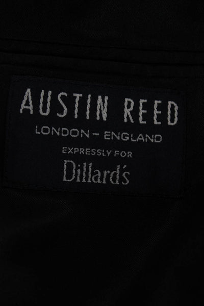 Austin Reed Mens Classic Striped Black Suit Jacket Button Long Sleeve Size 42