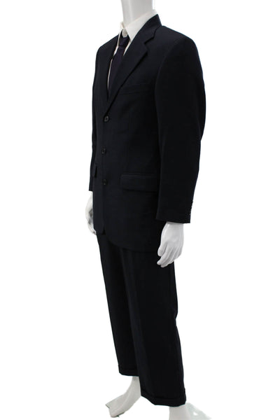 Oscar de la Renta Mens Black Wool Blazer Long Sleeve Size 36