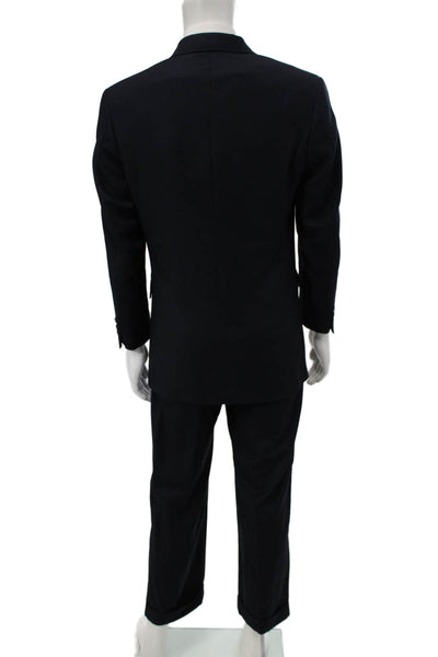 Oscar de la Renta Mens Black Wool Blazer Long Sleeve Size 36