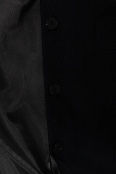 Oscar de la Renta Mens Black Wool Blazer Long Sleeve Size 36