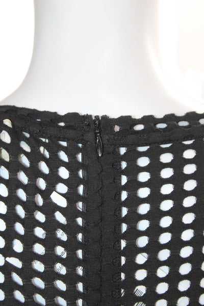 Michael Michael Kors Women Fit & Flare Dress Black Short Sleeve Size M