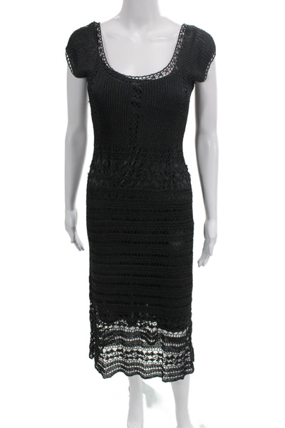 ABS Allen Schwartz Collection Womens Sheath Dress Black Square Neck Size M