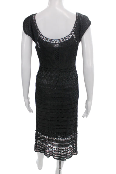 ABS Allen Schwartz Collection Womens Sheath Dress Black Square Neck Size M