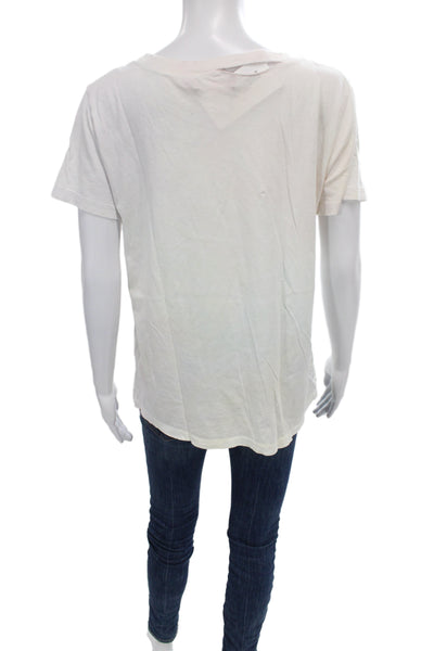 Philanthropy Womens Basic Short Sleeve Cotton Crew Neck T-Shirt White Size M