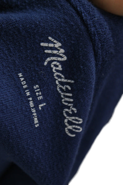Madewell Mens Dark Blue Short Sleeve Collared Polo Polyester Classic Size L