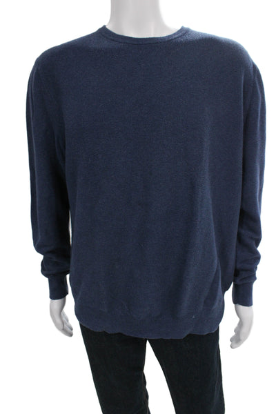 J Crew Mens Pullover Sweater Dark Blue 100% Cotton Long Sleeve Size XL
