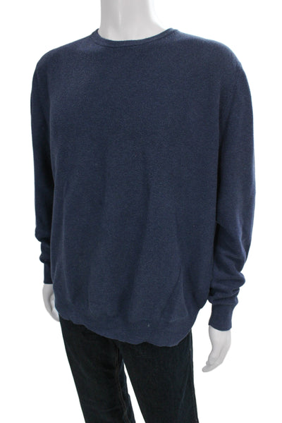 J Crew Mens Pullover Sweater Dark Blue 100% Cotton Long Sleeve Size XL