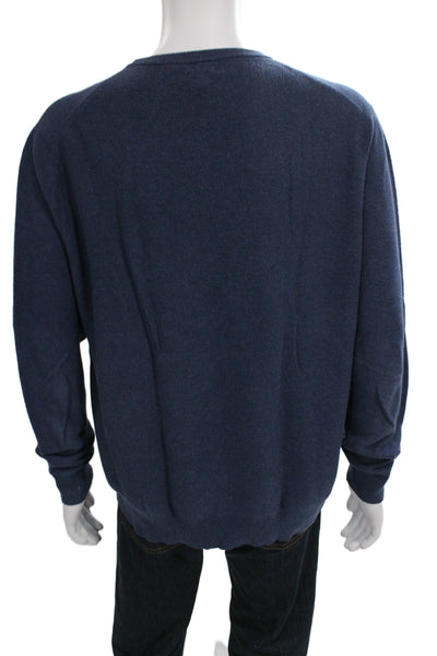 J Crew Mens Pullover Sweater Dark Blue 100% Cotton Long Sleeve Size XL