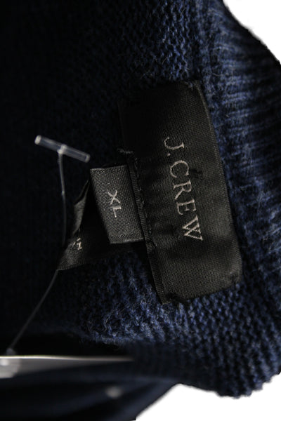 J Crew Mens Pullover Sweater Dark Blue 100% Cotton Long Sleeve Size XL