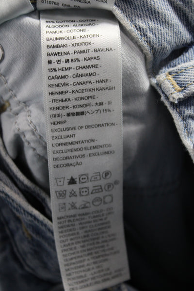 Levis Unisex High Waisted Straight Jeans Light Blue Button Fly Size 26