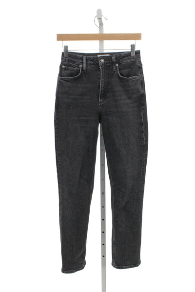Agolde Women Mom Tapered High Waist Dark Gray Jeans Size 25