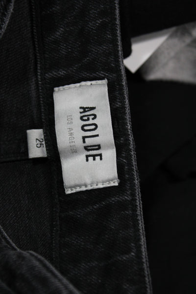 Agolde Women Mom Tapered High Waist Dark Gray Jeans Size 25