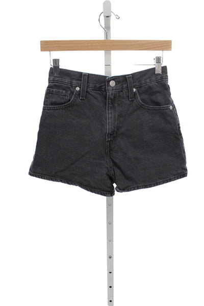 Levis Unisex Dark Gray Cotton 90s Solid Button Shorts Size 25