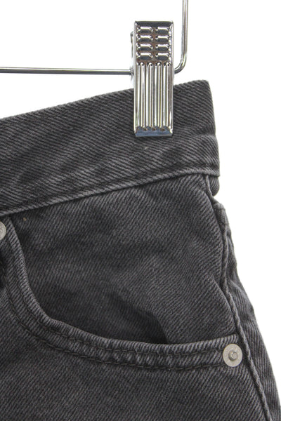 Levis Unisex Dark Gray Cotton 90s Solid Button Shorts Size 25