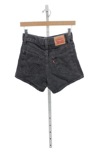 Levis Unisex Dark Gray Cotton 90s Solid Button Shorts Size 25