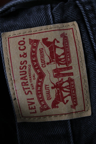 Levis Unisex Dark Gray Cotton 90s Solid Button Shorts Size 25
